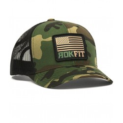 Green Camo AMERICAN FLAG  snapback hat | ROKFIT