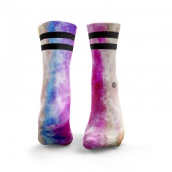 Chaussettes multicolores TIE DYE 2 STRIPES rainbow streak| HEXXEE SOCKS