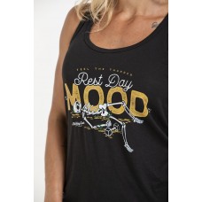 Training tank black REST DAY for women | THUNDERNOISE