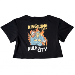 Training crop T-shirt KING KONG CREW black |BARBELL REGIMENT