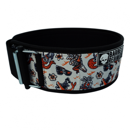 THE SUMMER Straight Weightlifting Belt White | BARBELL REGIMENT