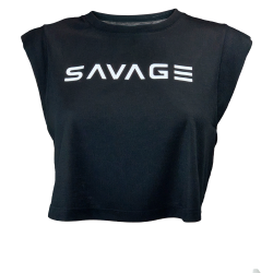 T-shirt court sport noir SLEEVELESS CROP TEE | SAVAGE BARBELL