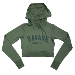 Sweat crop court PREMIUM femme vert | SAVAGE BARBELL