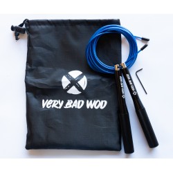Corde à sauter noire câble bleu Velocity + | VERY BAD WOD