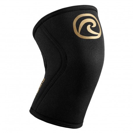 5 mm pair of Knee Sleeves Black / Gold | REHBAND