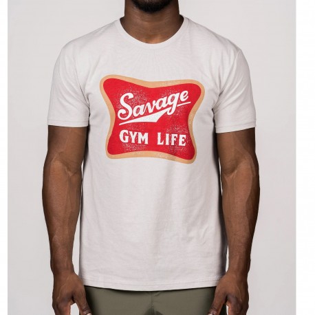 T-Shirt homme beige GYM LIFE | SAVAGE BARBELL