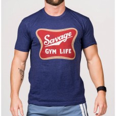 T-shirt blue GYM LIFE for men | SAVAGE BARBELL