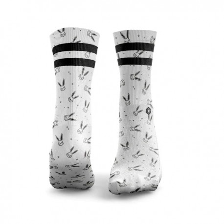 Chaussettes blanches EASTER BUNNY 2 STRIPES| HEXXEE SOCKS