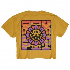 T-shirt femme Crop FLOWER POWER jaune | ROKFIT