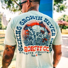 Men's green T-Shirt SEEKING GROWTH NEVER ENDS| ROKFIT