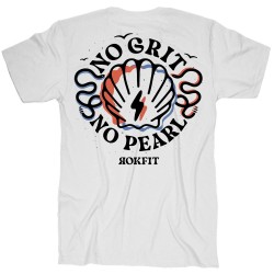 Men's white T-Shirt NO GRIT, NO PEARL| ROKFIT