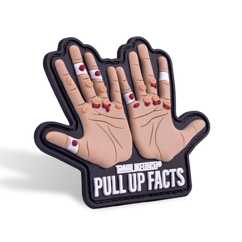 Velcro PVC patch TRAIN LIKE FIGHT PULL UP FACTS