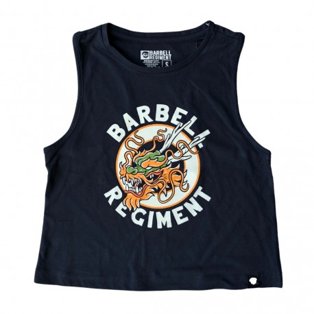 Crop tank FORGED IN THE FLAMES noir | BARBELL REGIMENT
