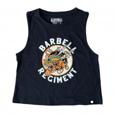 Crop tank FORGED IN THE FLAMES noir | BARBELL REGIMENT