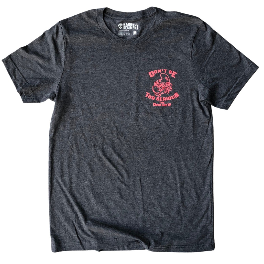 T-Shirt gris foncé DINO CREW | BARBELL REGIMENT — Gris · Taille M