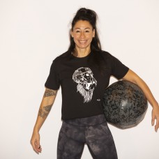 Crop t-shirt femme noir GORILLA OPS | VERY BAD WOD x WILL LENNART TATOO