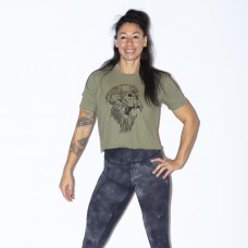 Crop t-shirt femme vert chiné GORILLA OPS | VERY BAD WOD x WILL LENNART TATOO