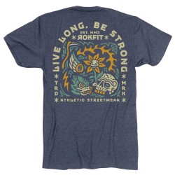 Men's blue T-Shirt LIVE LONG, BE STRONG | ROKFIT