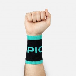 Bandes de poignets - Wristband SPORTY noires et vertes| PICSIL