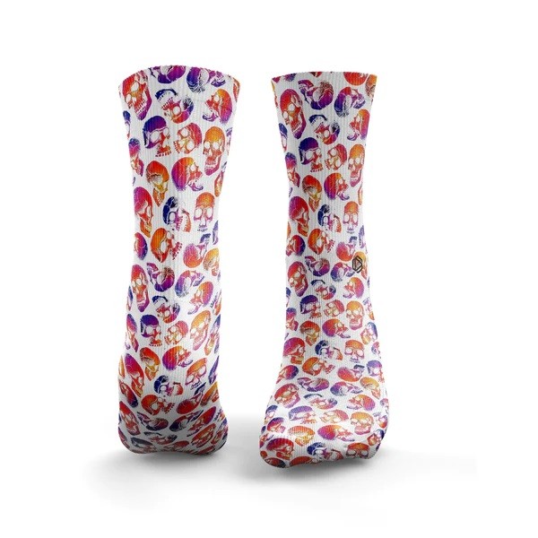 Chaussettes blanche BURNING SKULLS | HEXXEE SOCKS — Multicolor · Taille S (36-40)