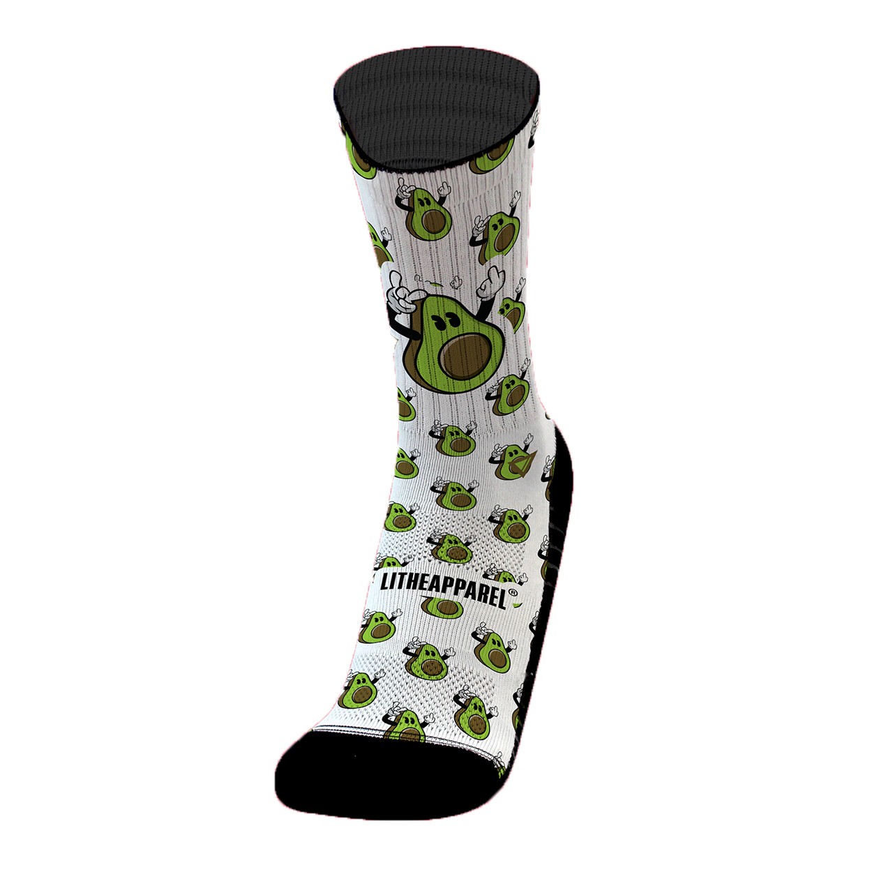 Chaussettes RUDE AVOCADO EXCLUSIVE TD WHITE| LITHE APPAREL — Blanc · Taille L (43-46)