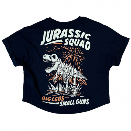 Crop oversize Tee Jurassic Squad 2 noir | BARBELL REGIMENT