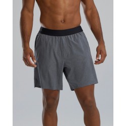 Men's grey short UNBROKEN UNLINED 7" 255 Charcoal Heather BIG LOGO | TYR