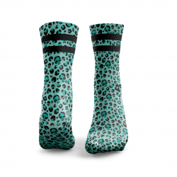 Workout LEOPARD PRINT turquoise 2 STRIPES socks – HEXXEE SOCKS
