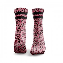 Chaussettes LEOPARD SKULLS roses 2 STRIPES| HEXXEE SOCKS