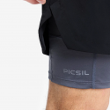 Short doublé legging COMPRESSION 2 en 1 noir | PICSIL