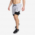 Short doublé legging COMPRESSION 2 en 1 gris clair| PICSIL