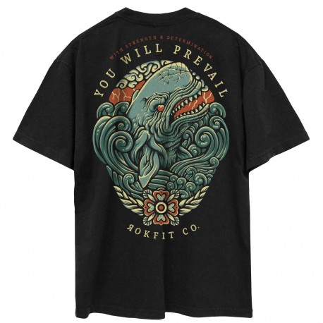 Unisex black oversized T-Shirt TREBLE| ROKFIT