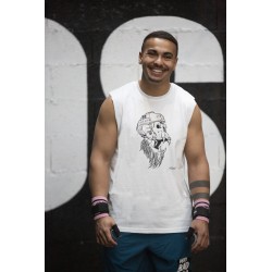 Muscle tank white GORILLA OPS for men | VERY BAD WOD