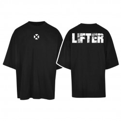 Unisex black oversized T-Shirt TREBLE| ROKFIT
