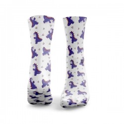 Chaussettes blanches BEBES DINO violet | HEXXEE SOCKS