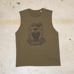 Muscle tank green khaki FRENCH WOD for men | VERY BAD WOD