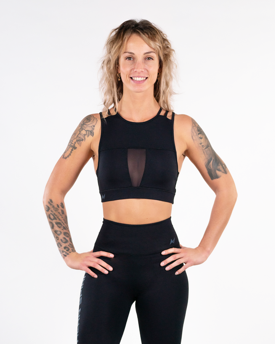 Brassière NOIRE ajourée high chest NS THETA| NORTHERN SPIRIT — Noir · Taille L