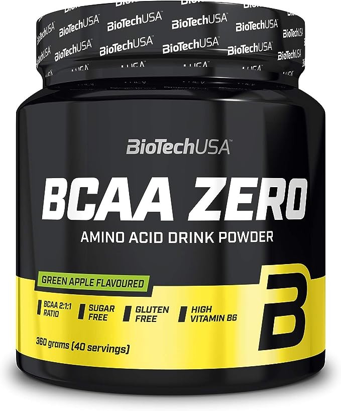 BCAA Zero acides aminés en poudre saveur POMME VERTE 360 Gr  |BIOTECHUSA — Pomme verte · Taille 360 Gr