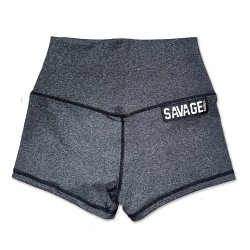 Training short HIGH WAIST HEATHER BLACK for women | SAVAGE BARBELL