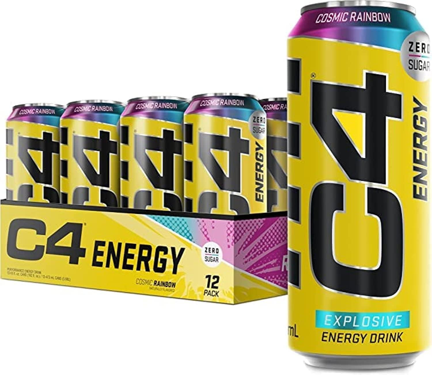 C4 Performance Energy - Cosmic Rainbow 12x500ml — COSMIC RAINBOW · Taille Pack de 12 Canettes