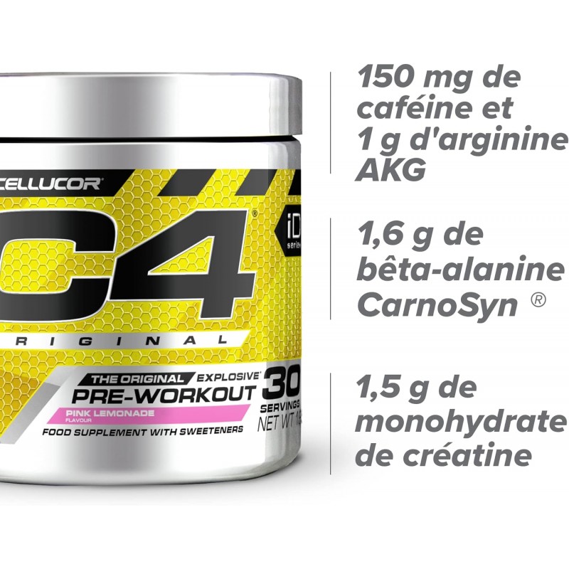 Booster pre workout 30 servings 204 Gr C4 original PINK LEMONADE by  CELLULOR C4 ENERGY