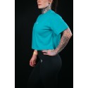 Unisex blue oversized Crop Top HAND OF DESTINY | VERY BAD WOD