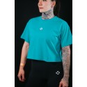 Unisex blue oversized Crop Top TRAIN HARD STAY COOL | VERY BAD WOD