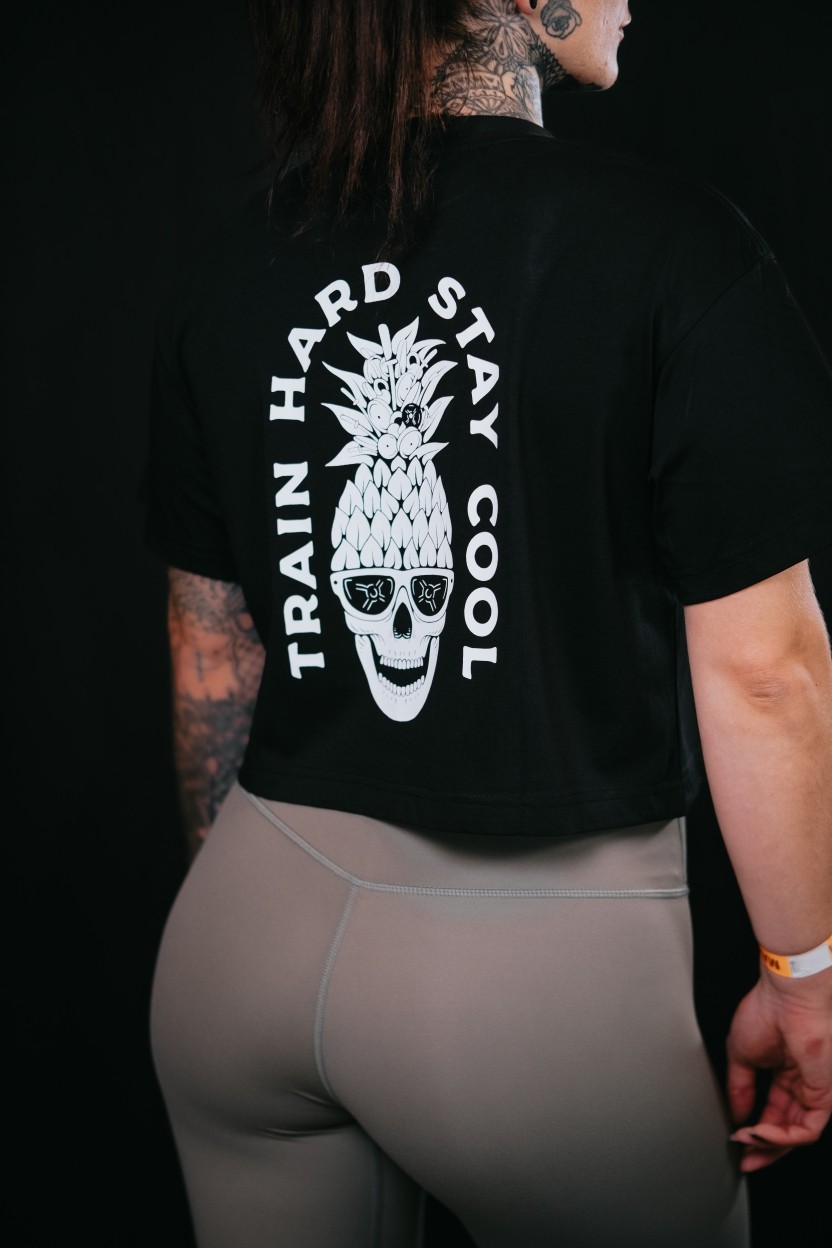 Crop top oversize noir TRAIN HARD STAY COOL | VERY BAD WOD — Noir · Taille TU