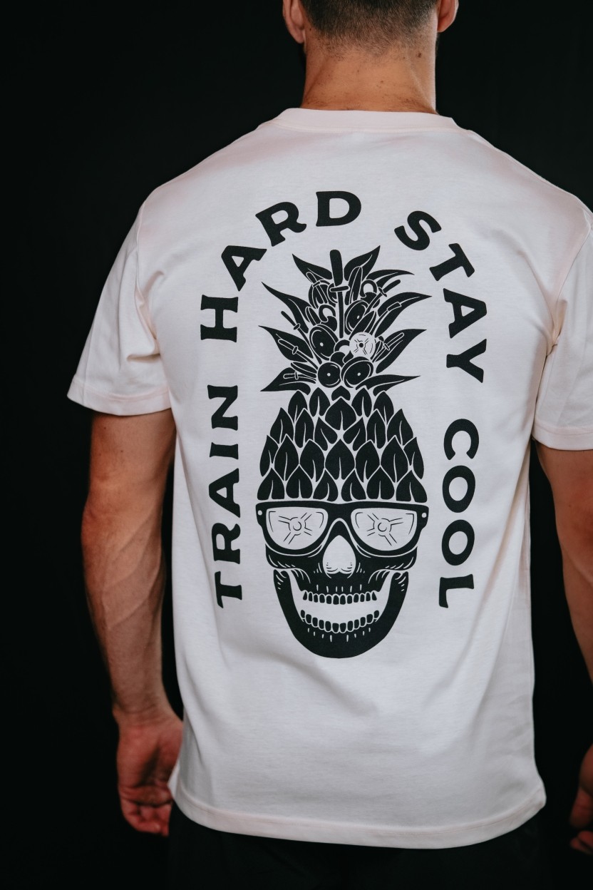 T-Shirt unisexe blanc ivoire TRAIN HARD STAY COOL | VERY BAD WOD — Blanc ivoire · Taille M