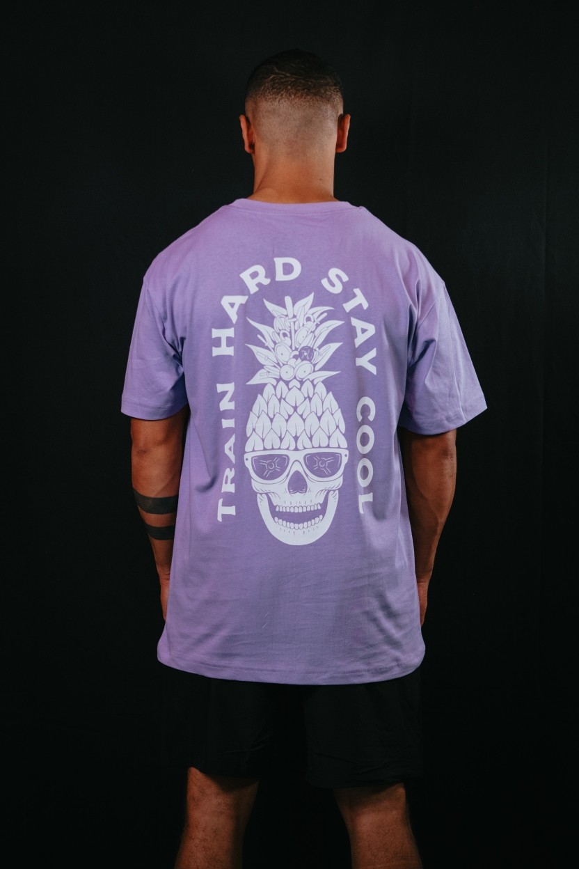T-Shirt oversize unisexe violet TRAIN HARD STAY COOL | VERY BAD WOD — Violet · Taille XL