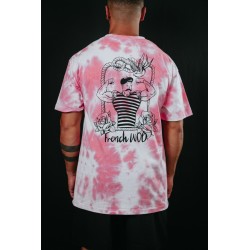 T-Shirt oversize unisexe rose TIE DYE FRENCH WOD | VERY BAD WOD