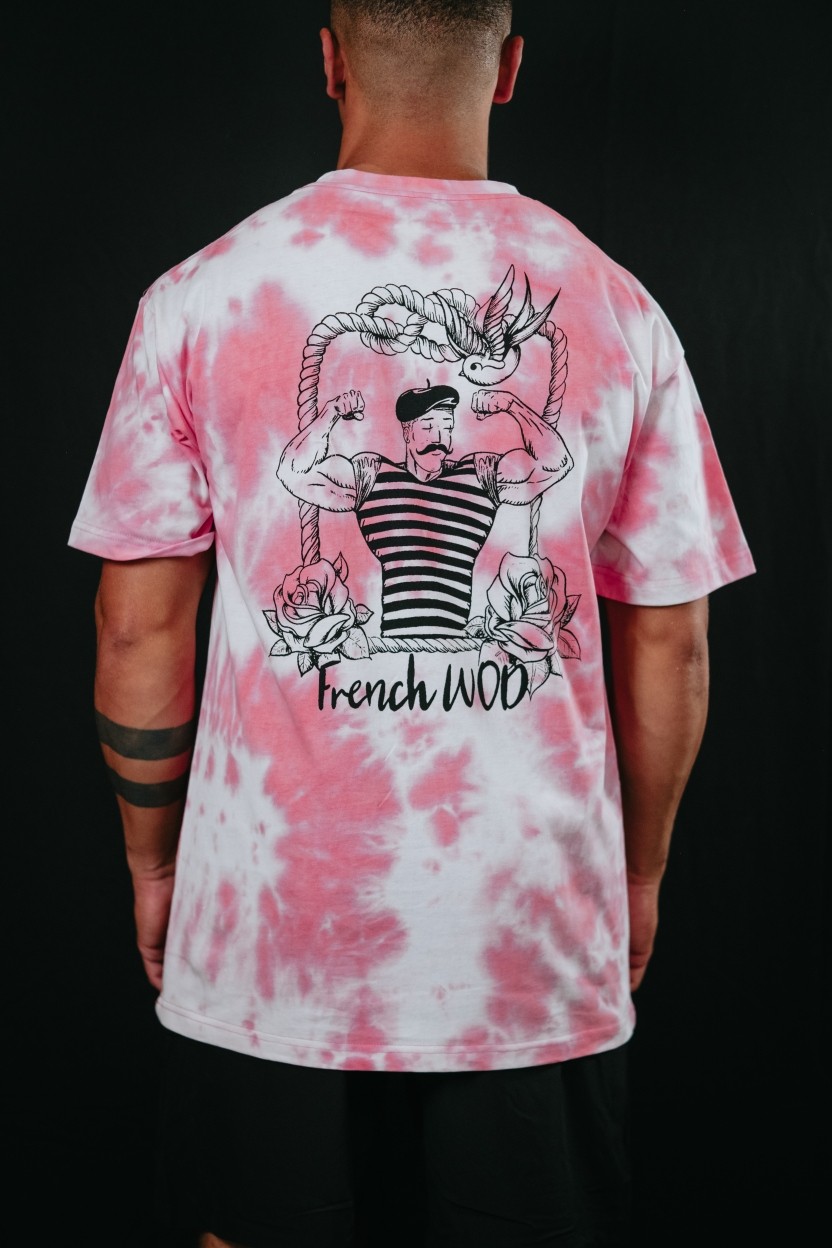 T-Shirt oversize unisexe rose TIE DYE FRENCH WOD | VERY BAD WOD — Rose · Taille S