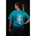 Crop top oversize bleu TRAIN HARD STAY COOL | VERY BAD WOD