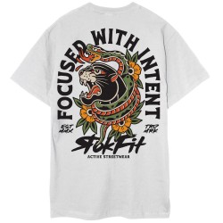 Men's white T-Shirt FOCUSED WITH INTENT | ROKFIT